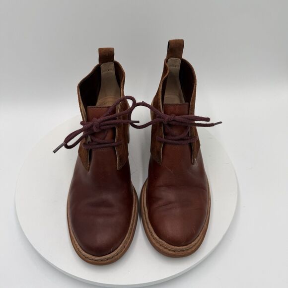 Clarks Brown Trace Glow Boots Leather Suede Dark Academia Boots Women’s Size 7 - Picture 3 of 8